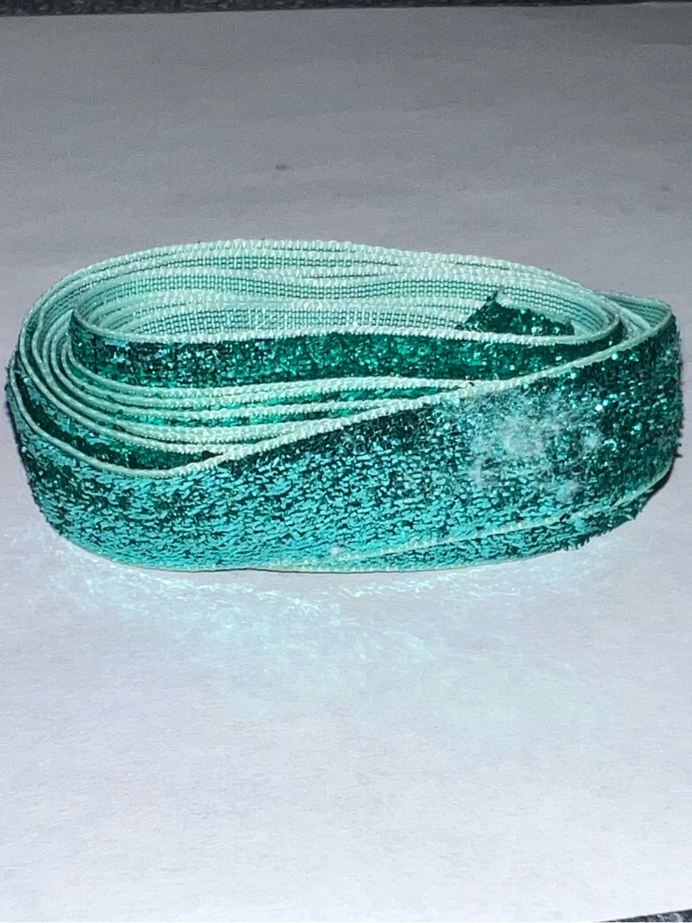 🔴Vintage New Decorative Glitter Green Ribbon  1/2” Trim 2 Yards  Art Craft